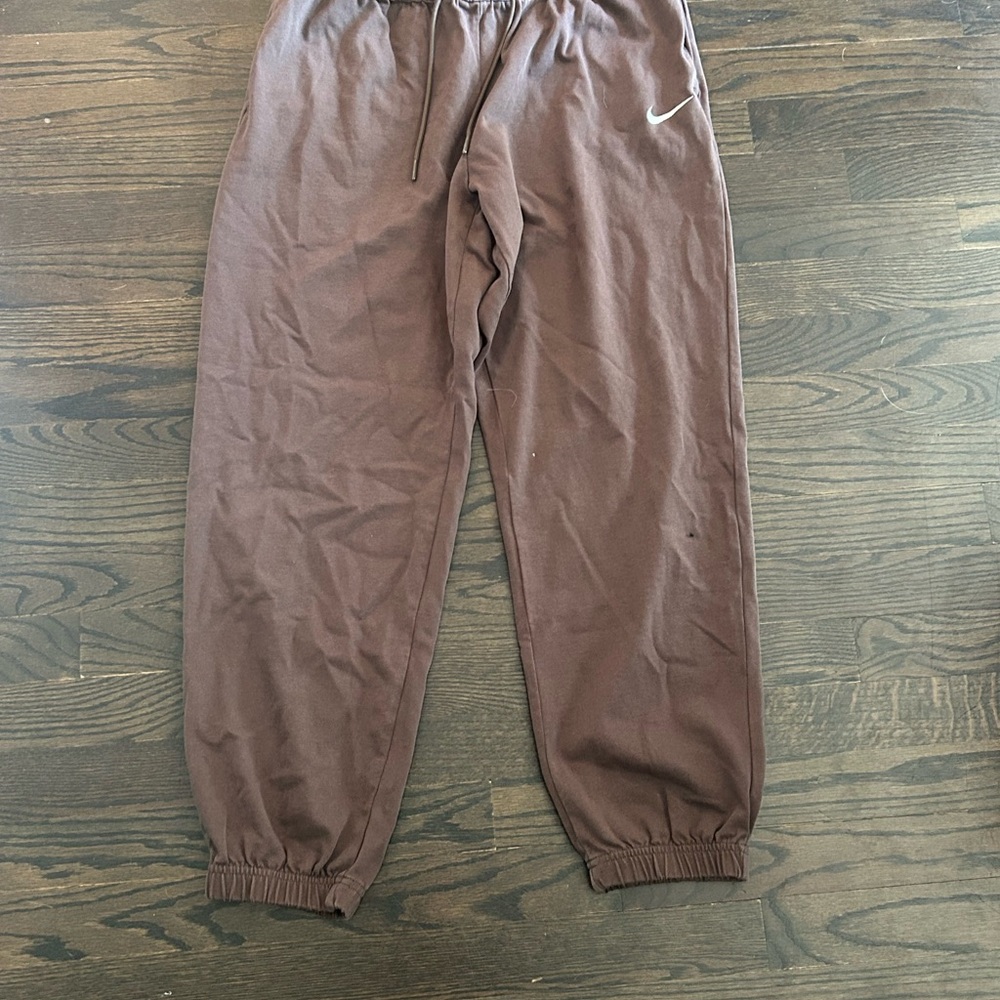 Nike Brown Joggers with White Logo
